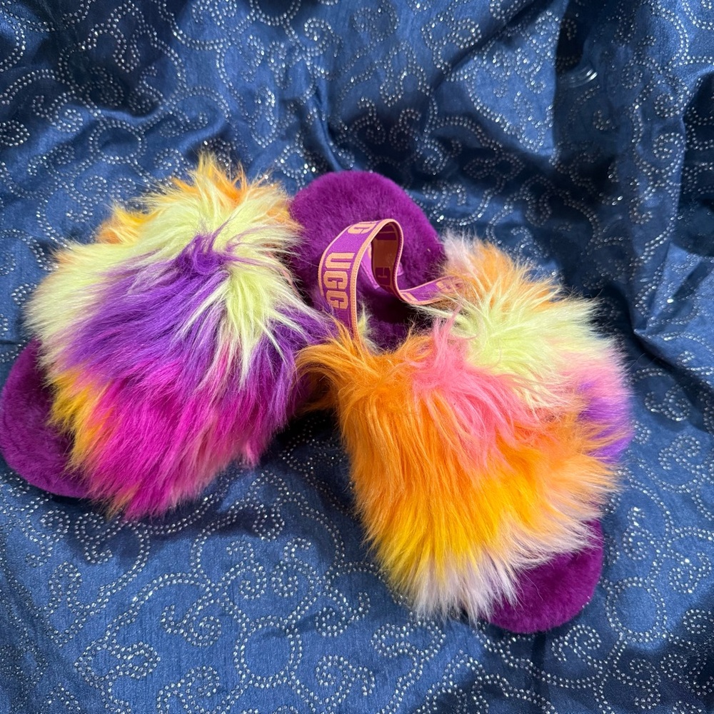 UGG Multicolor Fluffy Slippers